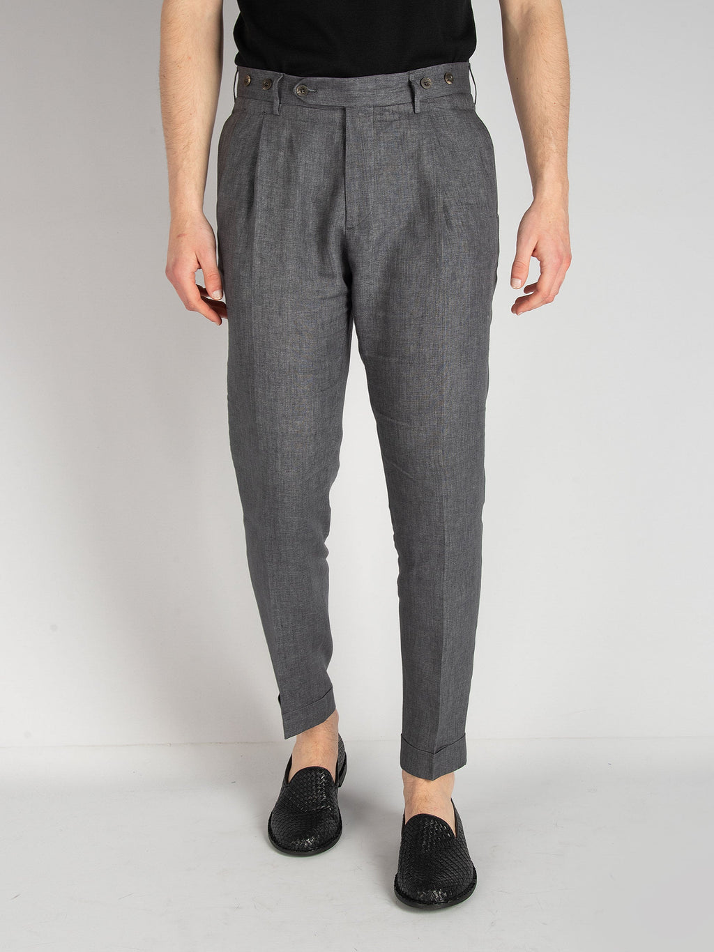 Pantalone Barber Lino - Smoke