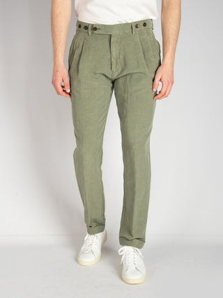 Pantalone Barber Lyocell Lino - Verde