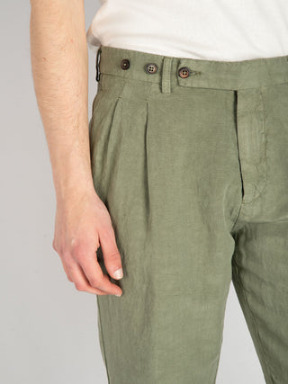 Pantalone Barber Lyocell Lino - Verde