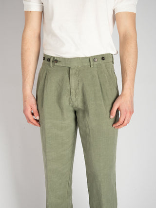 Pantalone Barber Lyocell Lino - Verde