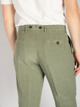 Pantalone Barber Lyocell Lino - Verde