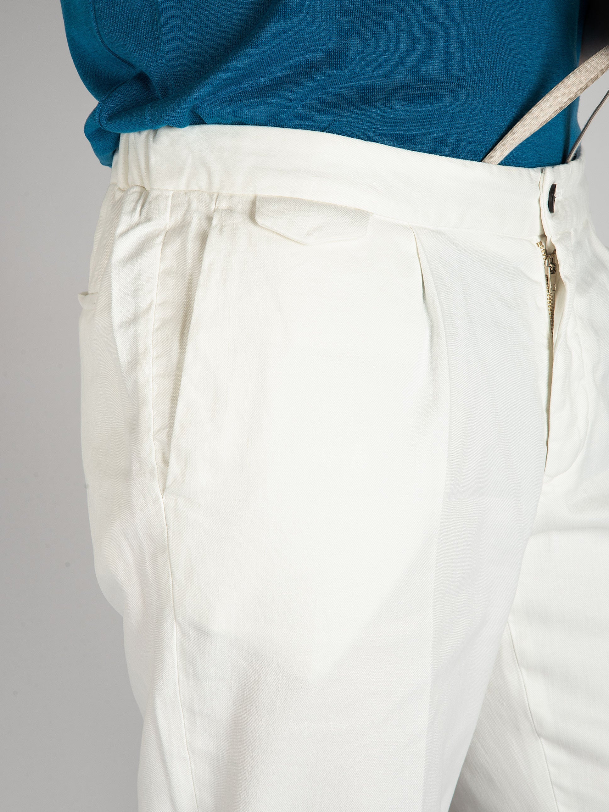 Pantalone DVR14 Cotone Llino - Bianco