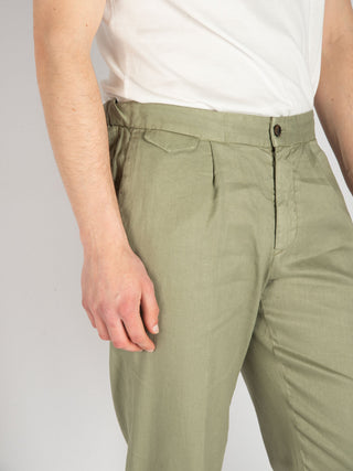 Pantalone DVR14 Cotone Lino - Verde Salvia