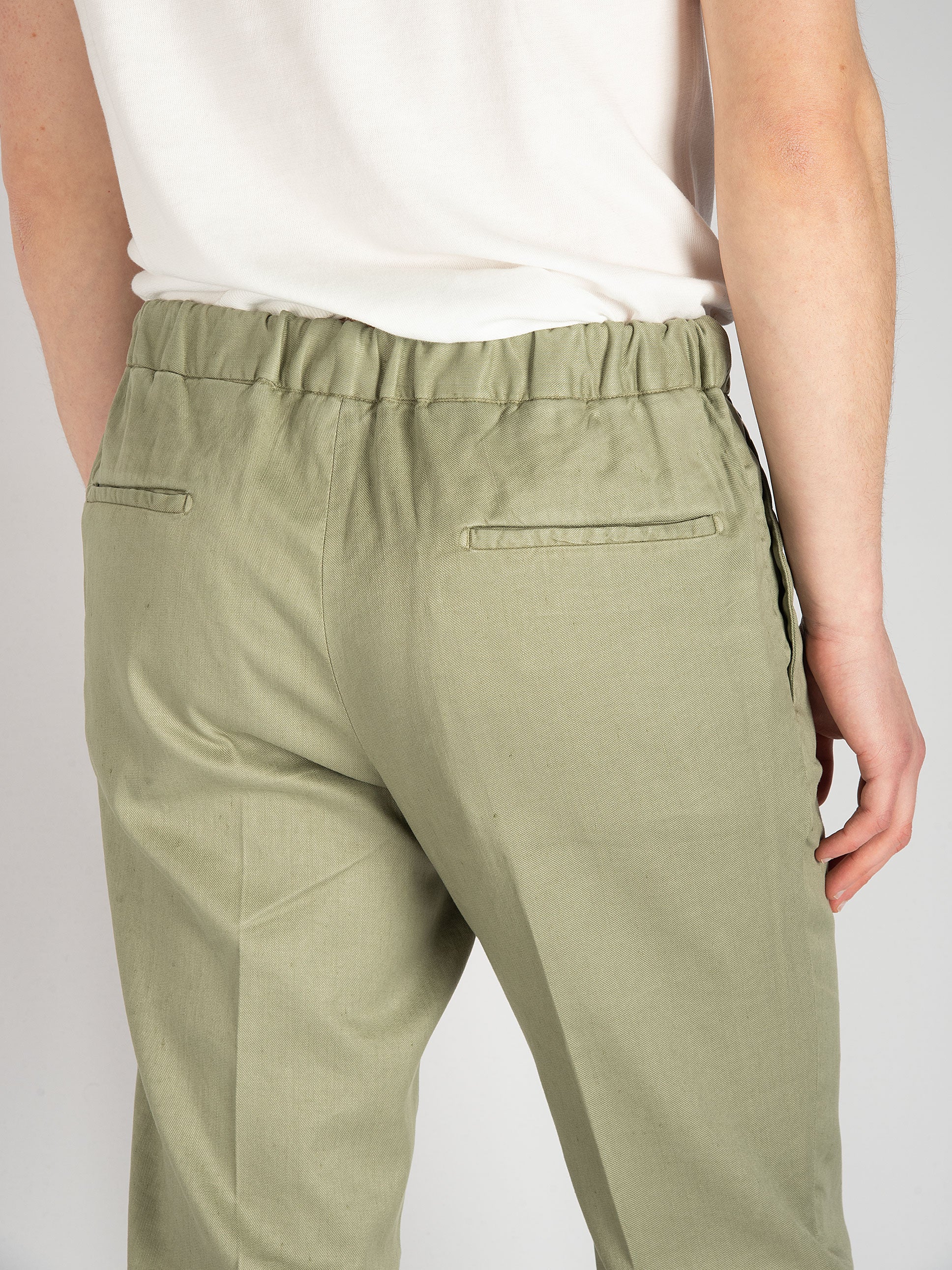 Pantalone DVR14 Cotone Lino - Verde Salvia