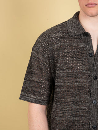 Camicia Punto Texture Mouliné - Moro