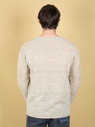 Maglia Punto Mosso Mouliné - Sabbia