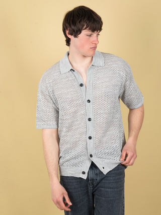 Camicia Punto Texture Mouliné - Grigio