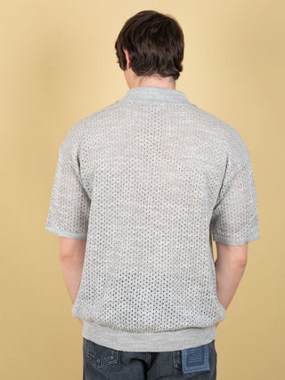Camicia Punto Texture Mouliné - Grigio