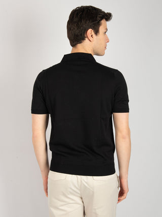 Polo in Filo di Cotone - Nero