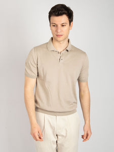 Polo in Filo di Cotone - Beige