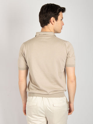 Polo in Filo di Cotone - Beige