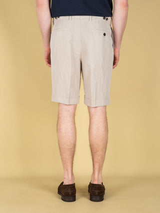 Bermuda in Lyocell e Lino - Beige