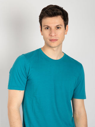 T-shirt Cotone e Modal - Petrolio