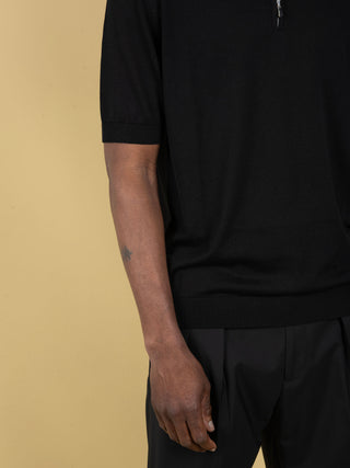 Polo con Zip - Nero