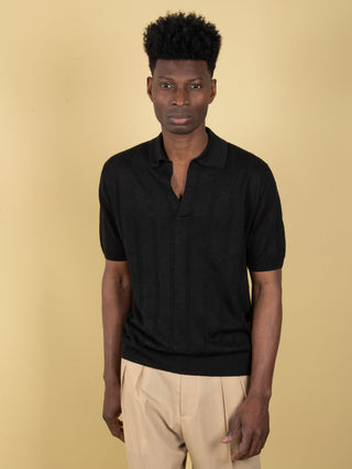 Polo in Lino - Nero