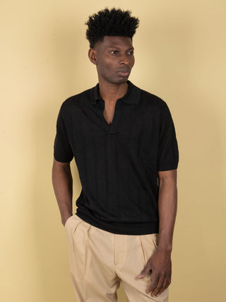 Polo in Lino - Nero