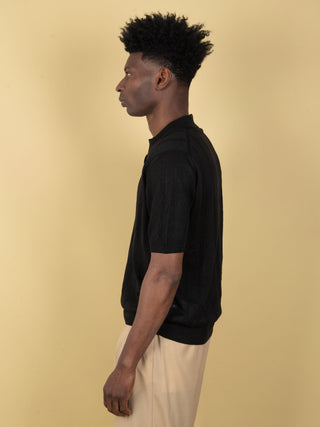 Polo in Lino - Nero