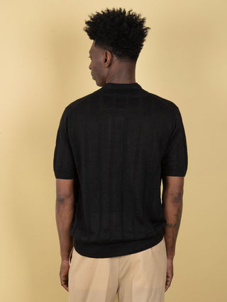 Polo in Lino - Nero