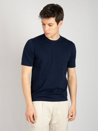 Maglia in Filo Di Cotone - Blu Navy