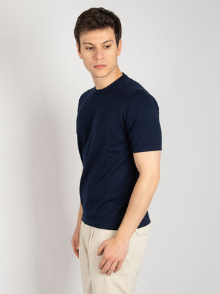 Maglia in Filo Di Cotone - Blu Navy