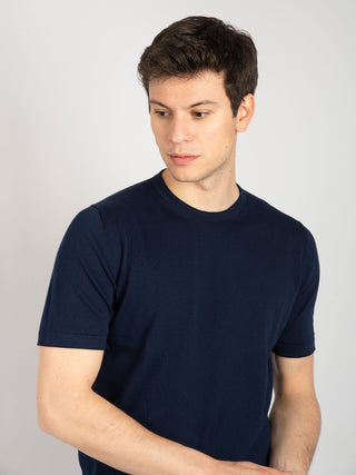 Maglia in Filo Di Cotone - Blu Navy