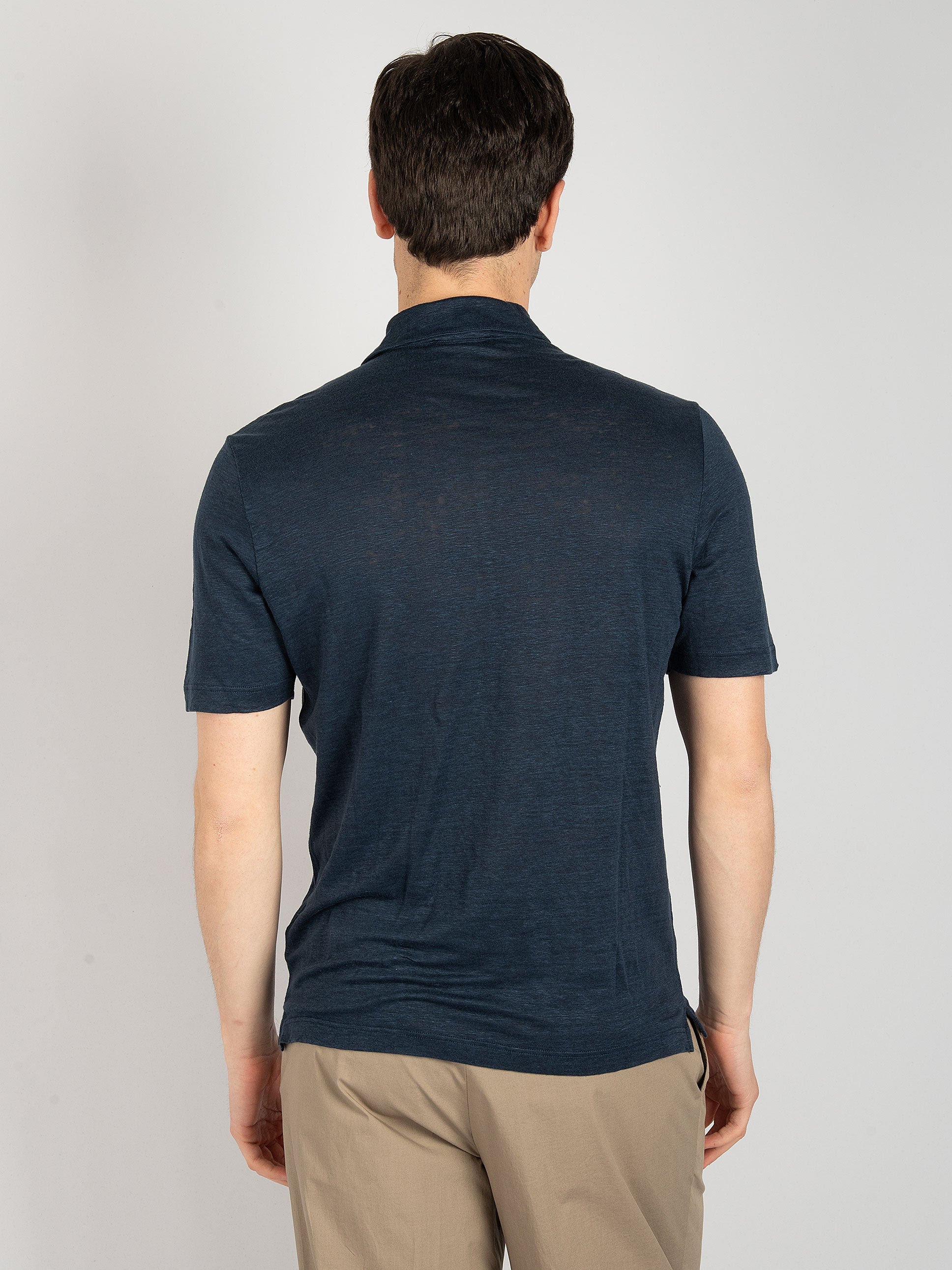 Polo Capri in Lino - Blu