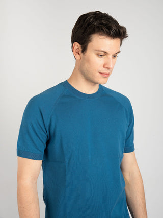 Maglia Raglan in Cotone - Azzurro