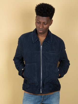 Giacca in Suede - Blu