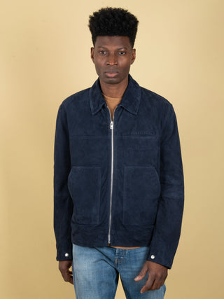 Giacca in Suede - Blu