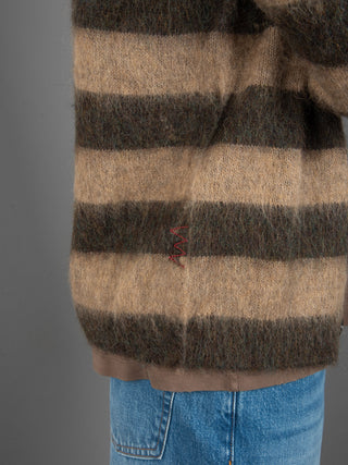 Maglia Cardigan Righe - Mogano