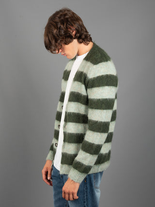 Maglia Cardigan Righe - Acqua