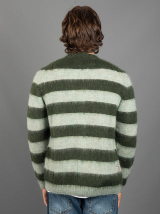 Maglia Cardigan Righe - Acqua