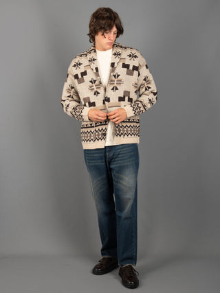 Maglia Cardigan Etnica - Avorio