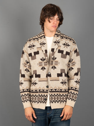 Maglia Cardigan Etnica - Avorio