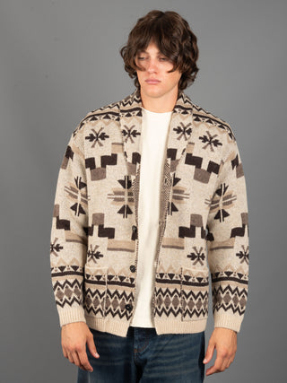Maglia Cardigan Etnica - Avorio