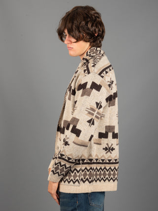 Maglia Cardigan Etnica - Avorio