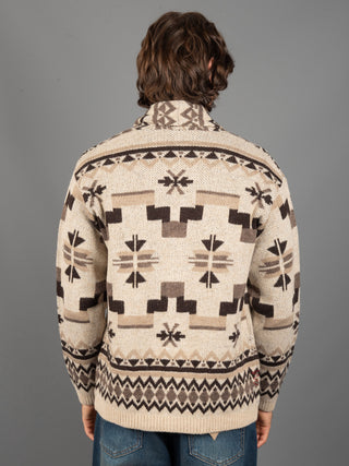 Maglia Cardigan Etnica - Avorio