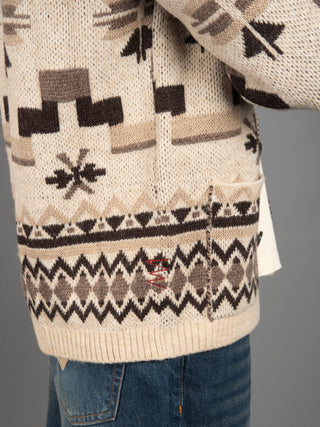 Maglia Cardigan Etnica - Avorio