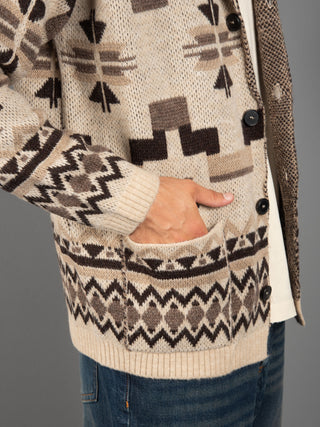 Maglia Cardigan Etnica - Avorio