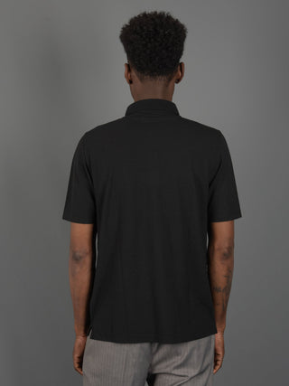 Polo Crepe di Cotone - Nero