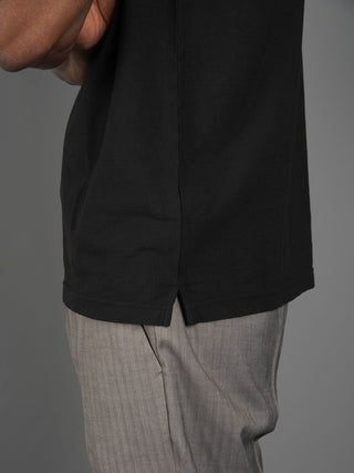 Polo Crepe di Cotone - Nero