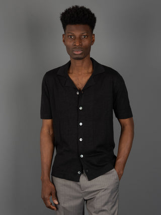 Camicia Lino Cotone - nero
