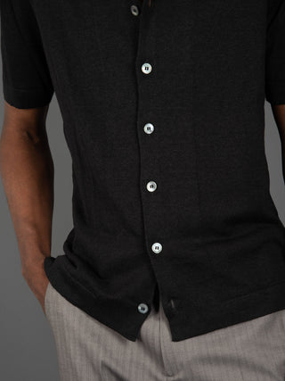 Camicia Lino Cotone - nero