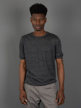 Maglia in Lino Mélange - Antracite