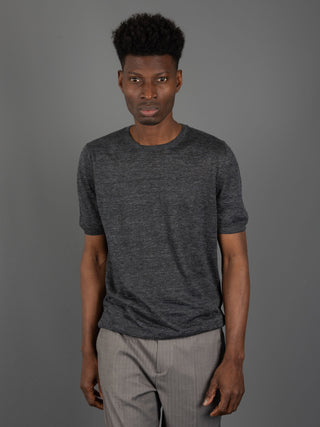 Maglia in Lino Mélange - Antracite