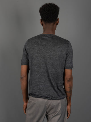 Maglia in Lino Mélange - Antracite