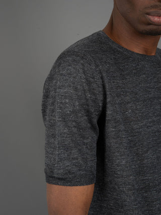Maglia in Lino Mélange - Antracite