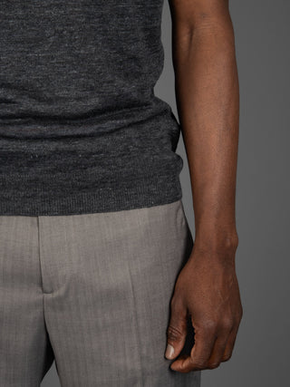 Maglia in Lino Mélange - Antracite