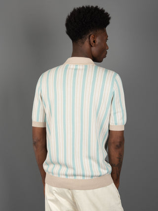 Polo Camicia - Beige/Turchese
