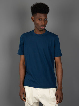 T-shirt in Piqué - Blu navy